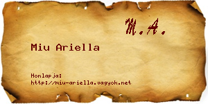 Miu Ariella névjegykártya